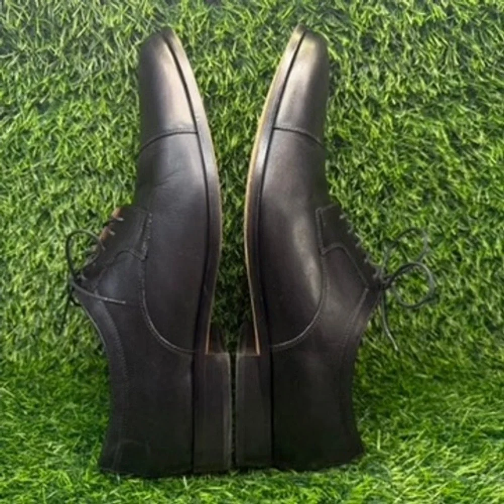 Johnston & Murphy Mens‎ 14M Cap Toe Oxford Dress Shoes Black Leather Classic